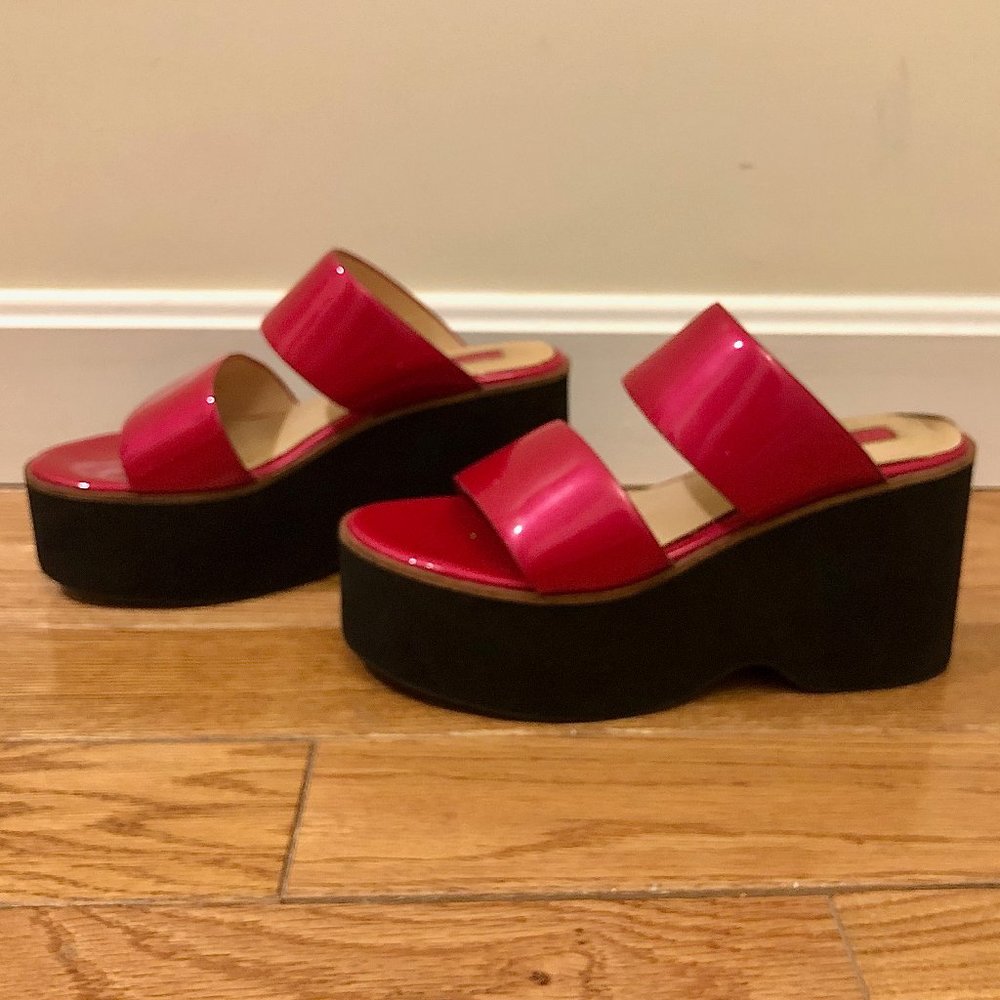 Hot Pink Topshop Platform Sandals